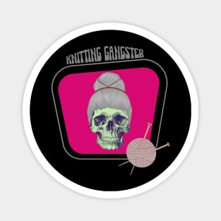 Knitting gangster skull Magnet